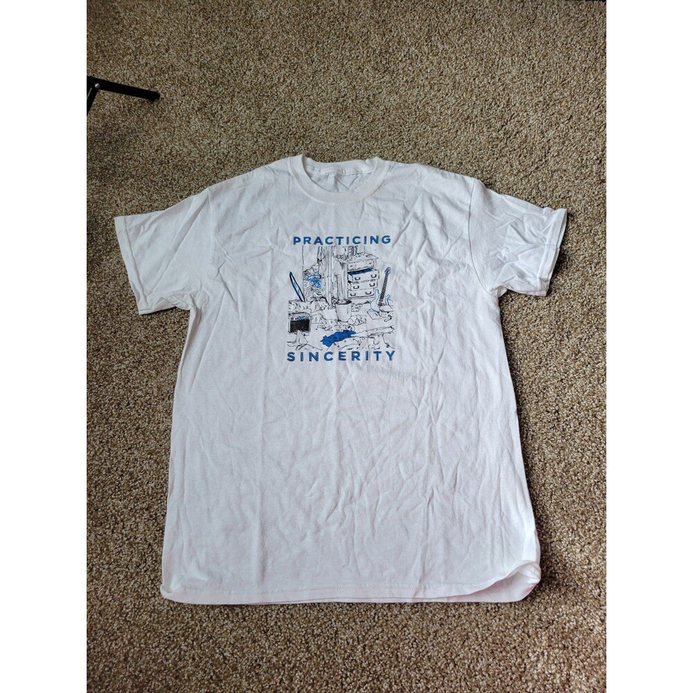 Vintage White Practicing Sincerity Mens T-Shirt